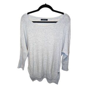 August Silk Grey Boat Neck Textured Knit Women's Size Medium